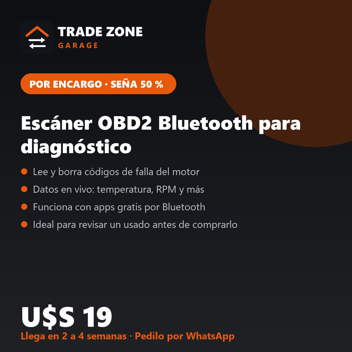 Escáner OBD2 Bluetooth para diagnóstico