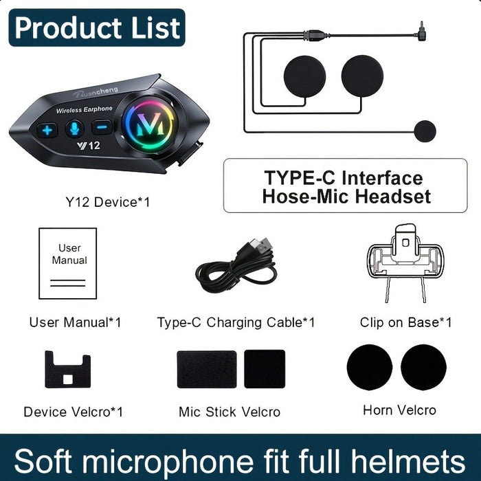 Intercomunicador Bluetooth para casco de moto (Y12)